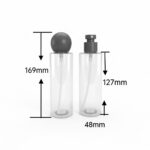 200ml Fine Mist Spray Bottle with Round Ball Cap, Transparent Cylinder PET Atomizer for Toner & Setting Spray, Unique Sphere Lid Cosmetic Container 7